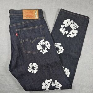 Levis 501 Denim Tears Cotton Tears Colab Indigo Jeans 36x34 00501-3330 Mens